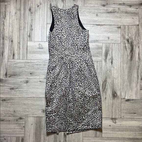 Banana Republic Animal Print Midi Dress - Black and White Size 6 - Picture 6 of 14